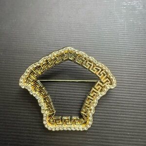 New upcycled Versace Gold and Crystal Brooch